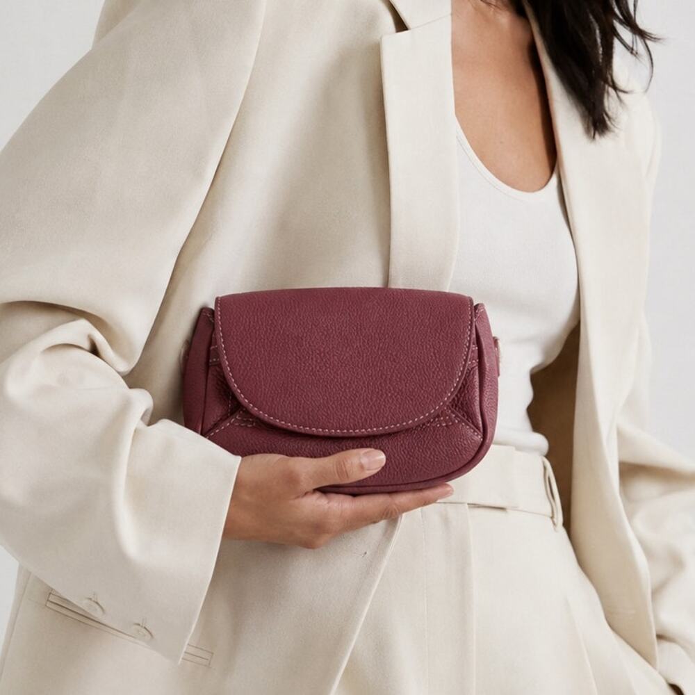 Loro Piana Wine/Burgundy 100% Lambskin Leather Small Bag